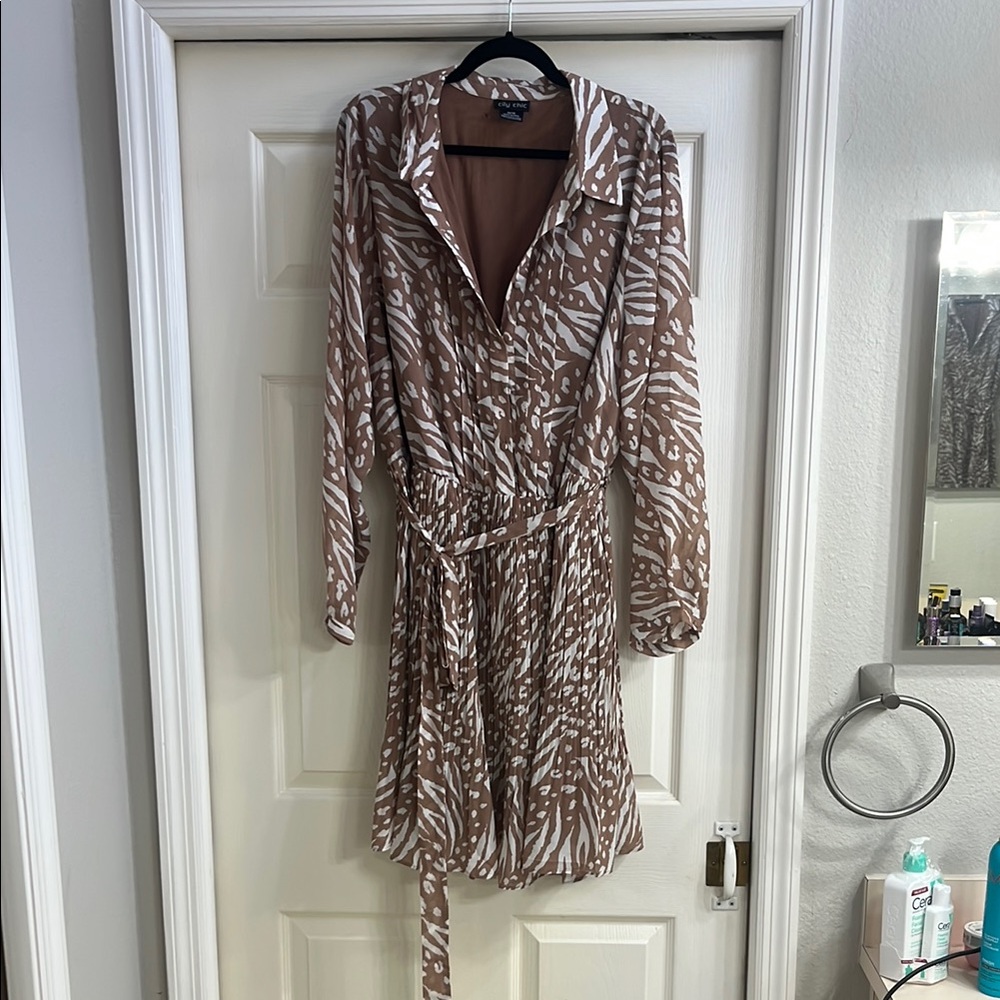 Brown Zebra Print Dress